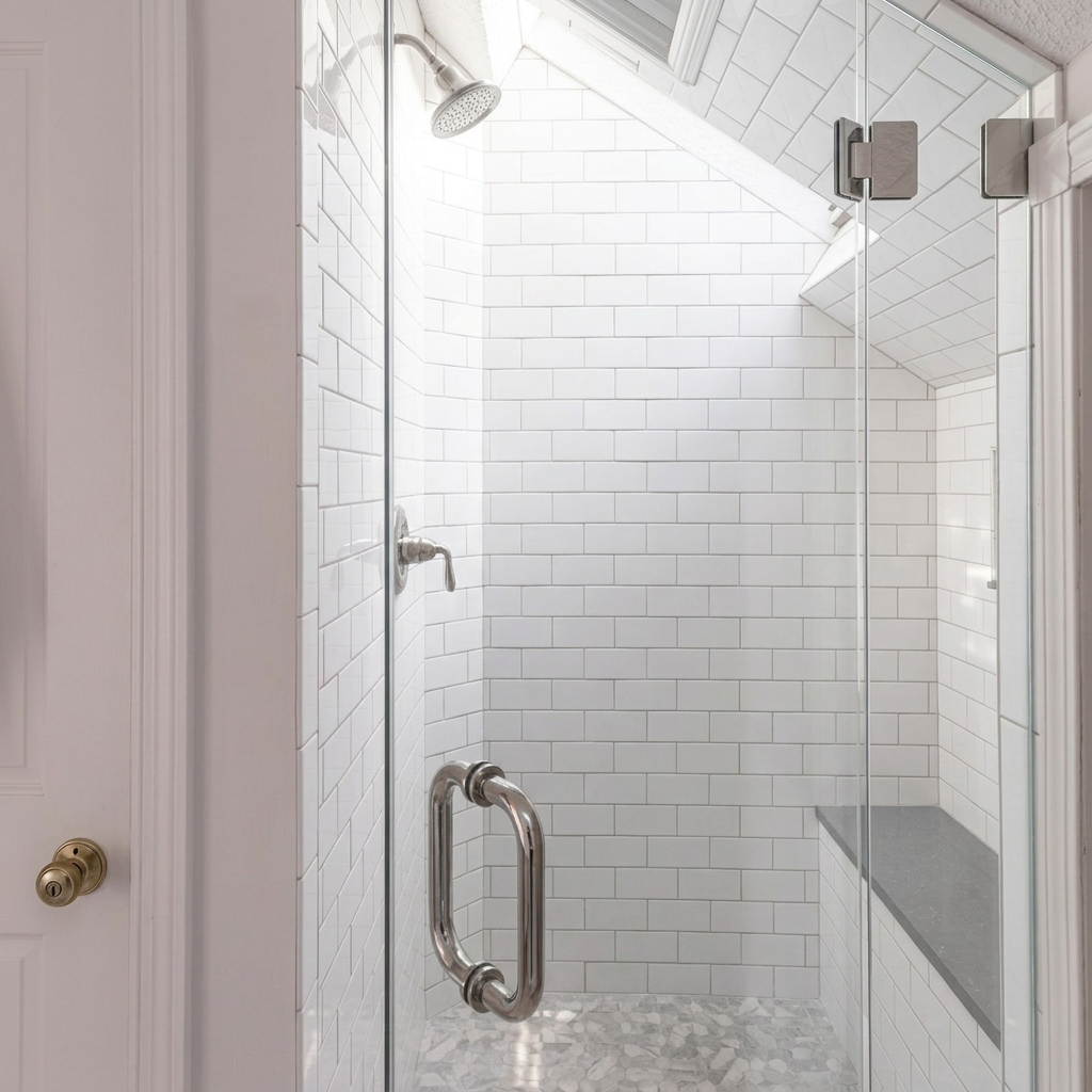 Attic Dormer Subway Shower — view 2