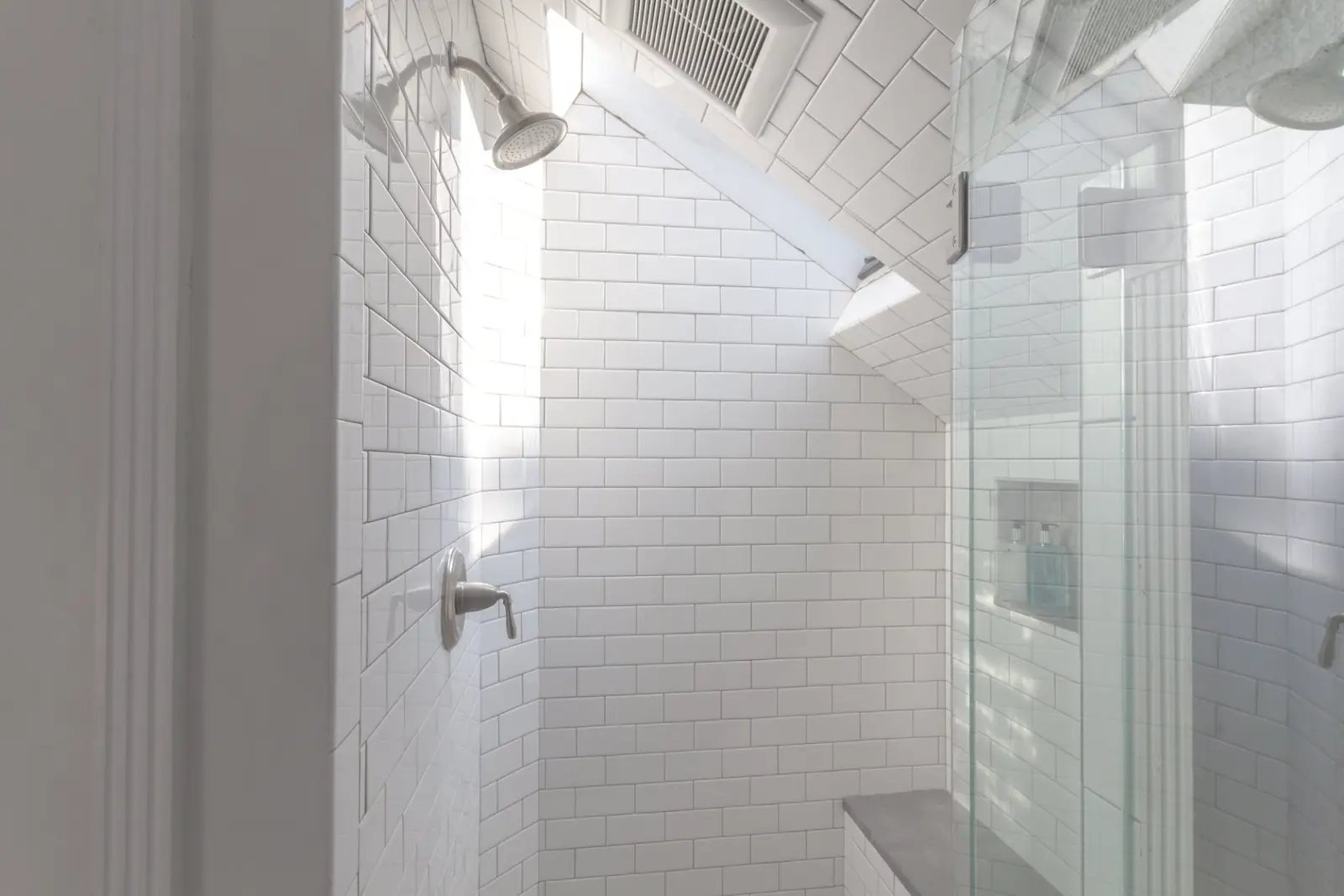 Attic Dormer Subway Shower — view 4