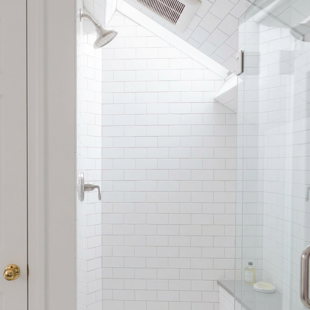 Attic Dormer Subway Shower — view 5