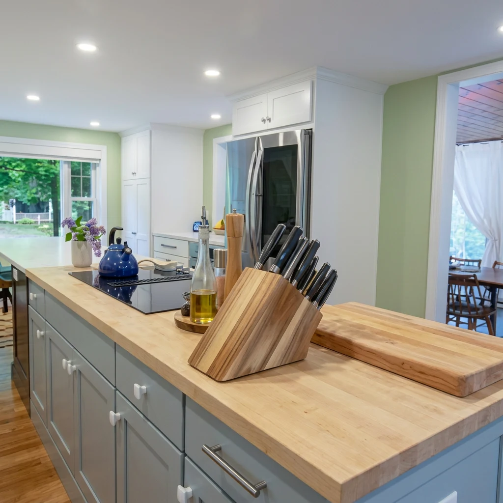 Sudbury Family Kitchen w/ Navy Island Dining Bar — view 2
