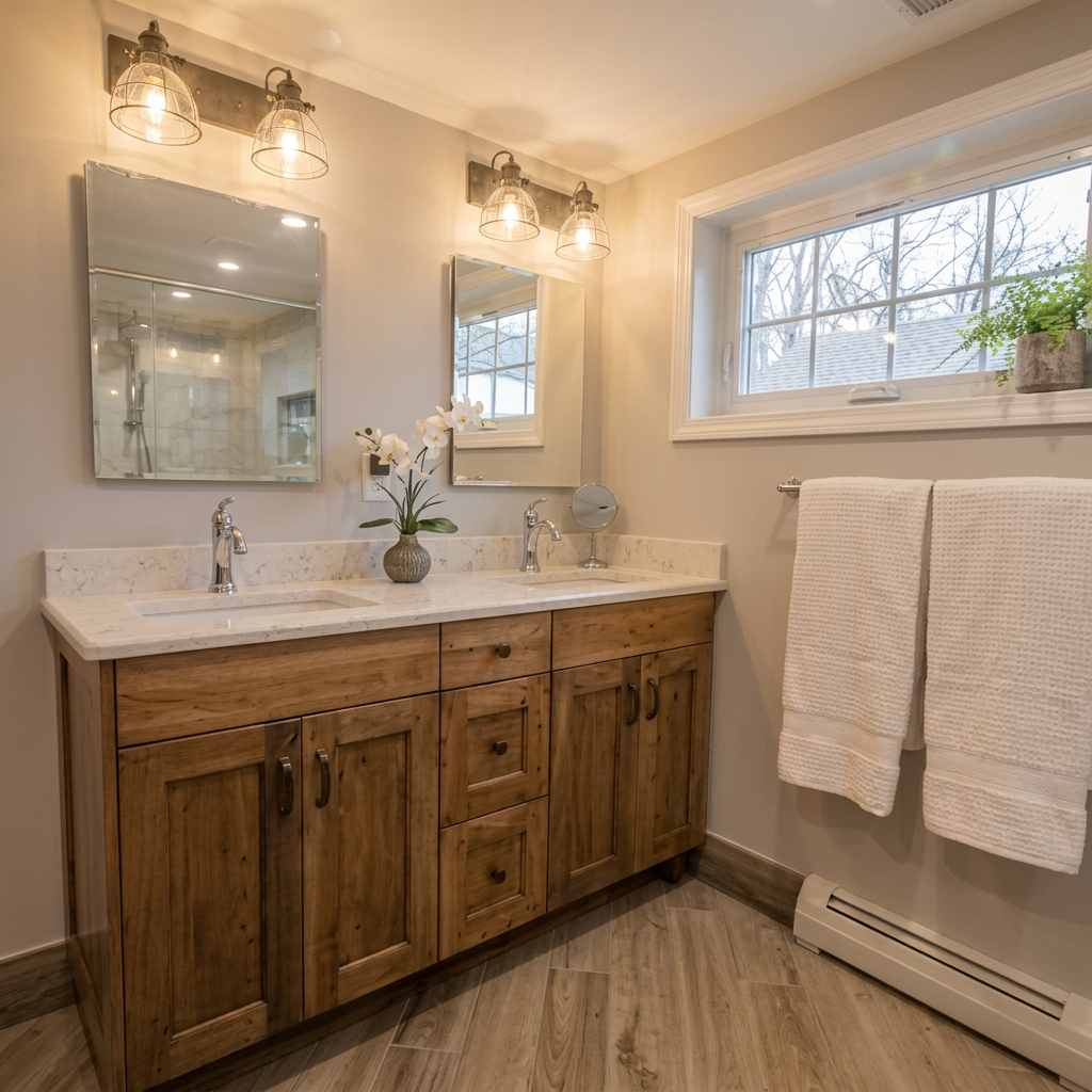 Reading Transitional Driftwood Vanity Bath — view 10