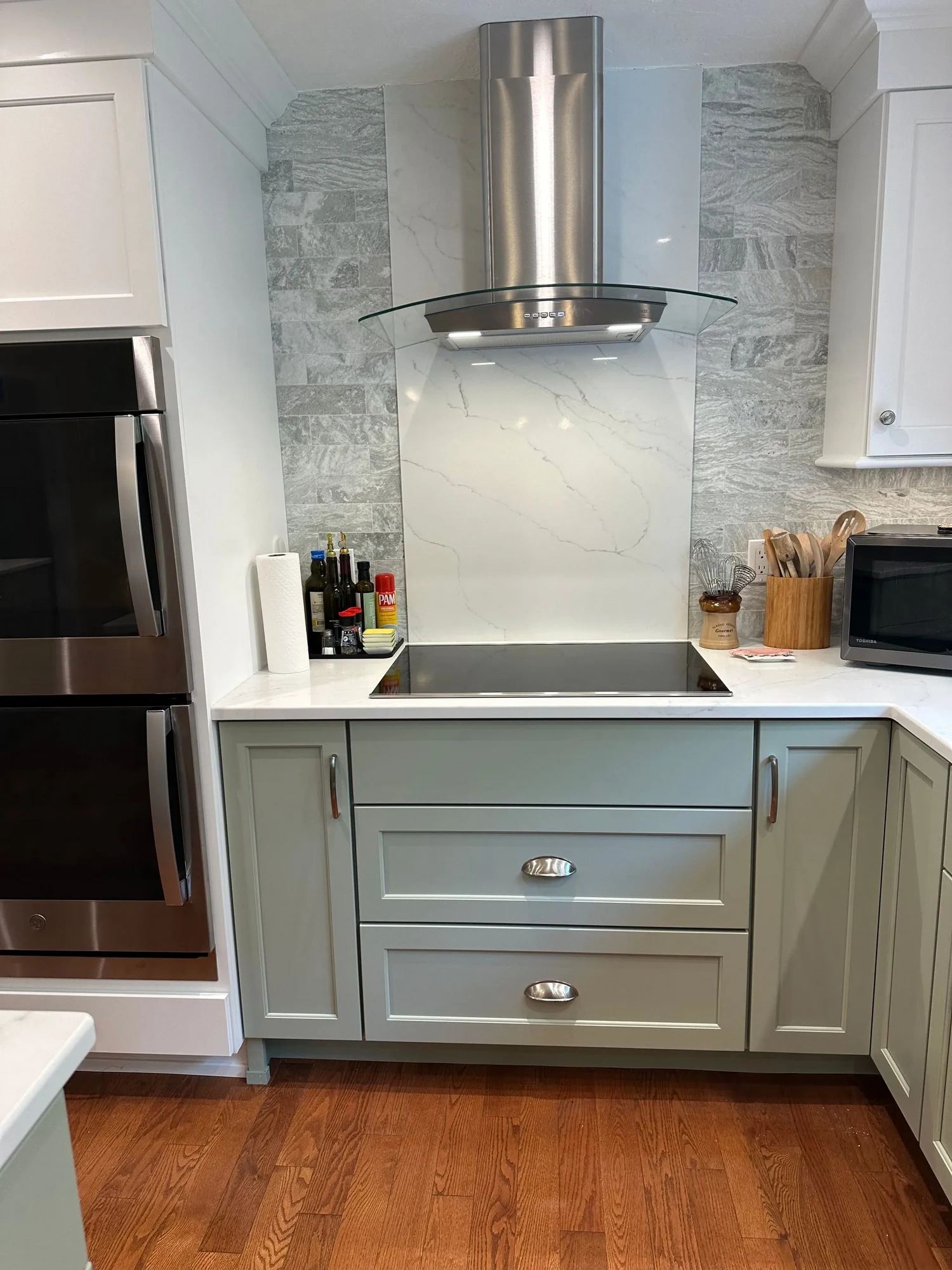 Hudson Sage & White Two-Tone Kitchen